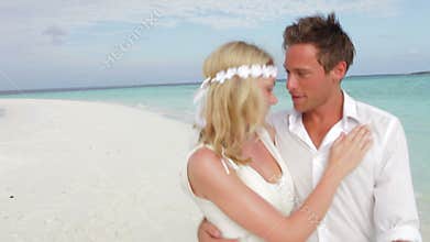 Couple At Beautiful Beach Wedding