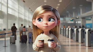 Lost Little Girl at the Airport