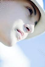 Woman face in sunlight