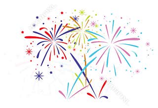 vector abstract bursting fireworks
