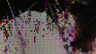 Broken display noise artifacts black crackle flow