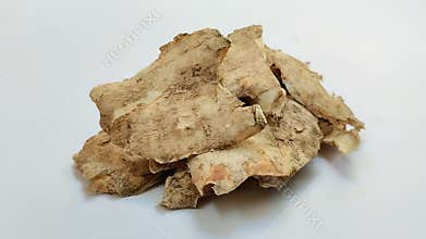 Cassava peel on a white background