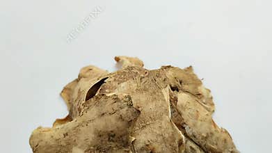 Cassava peel on a white background