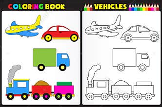 Coloring book vehicles