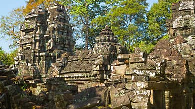 Ruins of ancient temples of the 12th century. Cambodia, Angkor