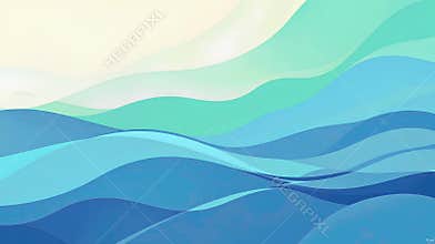 Abstract blue ocean wave gradient background illustration