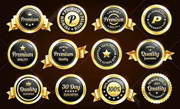 Golden Quality Guarantee Badges