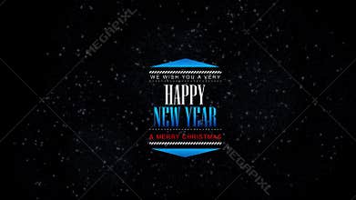 Happy New Yea and Merry Christmas red text Fireworks Animation Video – Festive Holiday Greeting Clip