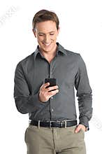 Young Man Using Cellphone
