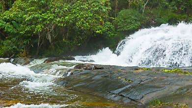 Big mountain waterfall. Surroundings of Chiang Mai, Thailand