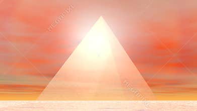 Pyramid to sun - 3D render