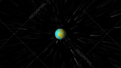 Planet Earth Spinning with Celestial Bodies in Outerspace