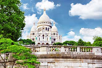 Sacre Coeur Cathedral on Montmartre , Paris