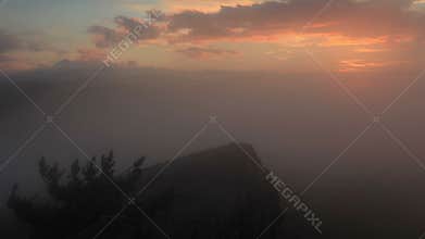 Timelapse sunrise in the mountains Ai-Petri