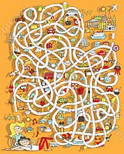 Travel Maze Game. Solution in hidden layer!