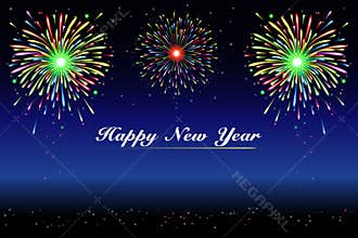 Happy new year fireworks