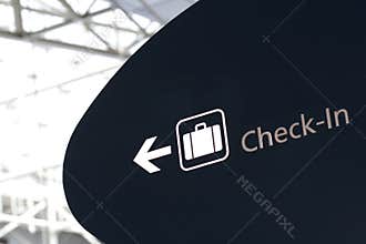 Check-in sign in airport
