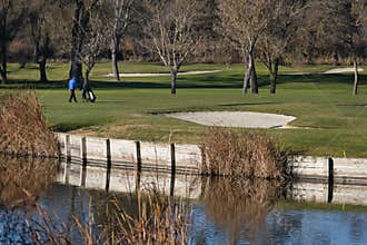 golf course, recreation, grass, trees pond, water, view, landsca