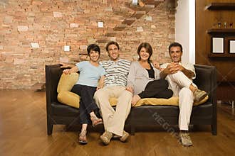 Grown up family on the sofa