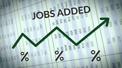 Animation Showing Jobs Added Rising, Numbers on the Background