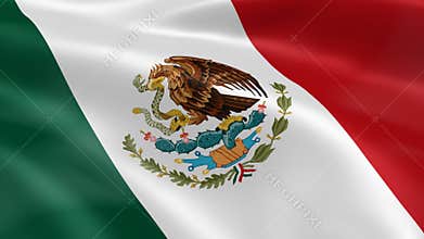 Mexican flag in the wind