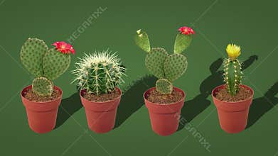 Different Cacti in Pots