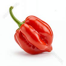 Vibrant Red Habanero Pepper Studio Shot