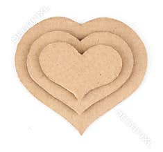 Handmade applique made of cardboard heart