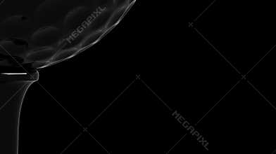 Rotating golf ball on tee in macro