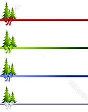 Decorative Christmas Tree Bow Borders