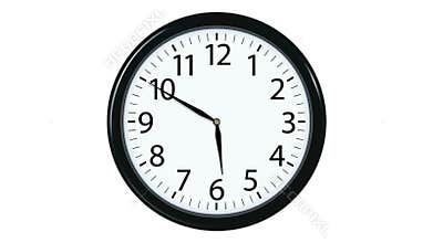 Clock Face Counting Down 12 Hours. Alpha channel