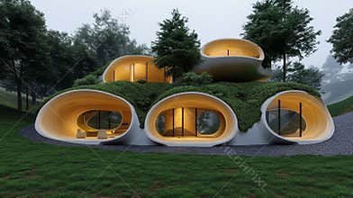 Innovative Ecofriendly Architecture Showcases Sustainable Living in a Modern Smart City, Blending Nature and Design