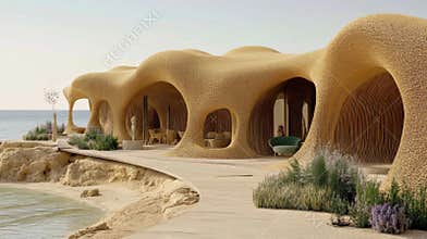 Innovative Eco Friendly Architecture Showcases Sustainable Design in Coastal Smart City Generative AI