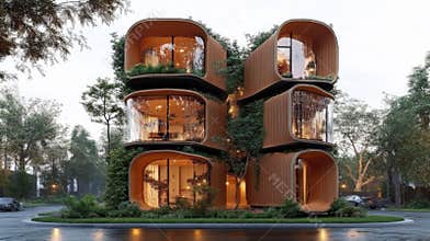 Innovative Sustainable Architecture Blends Nature and Technology in a Smart City Showcasing Ecofriendly Design and