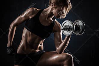 Fitness with dumbbells