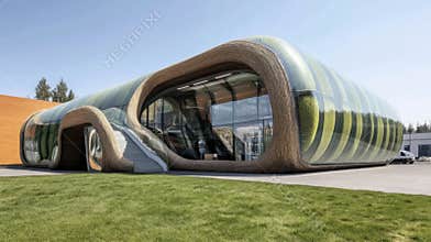 Innovative Architectural Design Showcases Sustainability and Eco Friendly Materials in a Modern Smart City Setting