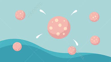 Nanobubbles Representation A closeup view of tiny nanobubbles exosomes releasing growth factors to promote skin cell
