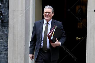Keir Starmer leaves 10 Downing Street.