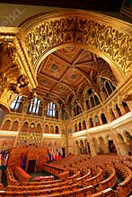 Hungarian Parliament Building, Gothic Revival style building with lavishly decorated rooms