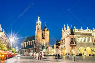 Rynek Glowny - The main square of Krakow in Poland