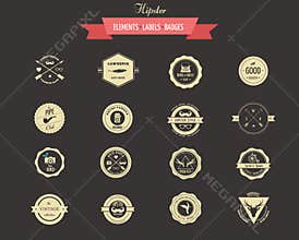 Hipster lables, badges and elements