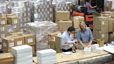 Time Lapse Shot Of Packing And Dispatching Goods