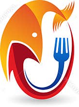Fresh fishing food logo