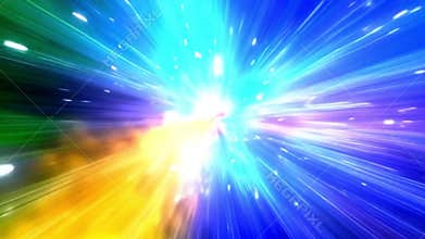 Light rays converge to gather energy, bursting through the screen.
