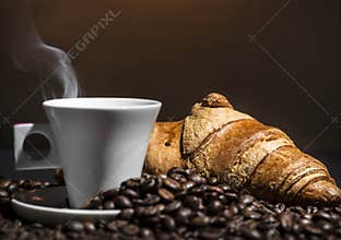 Coffee and croissant break