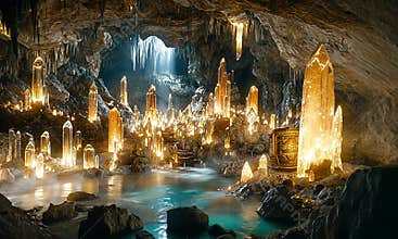 Crystal Cave with Radiant Gems