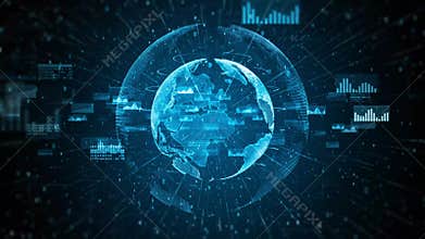 Global network 5g High speed internet communication, Technology network digital data connection and Internet marketing background