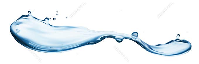 High-Quality PNG Water Splash, Dynamic Blue Liquid Wave Isolated on White Background