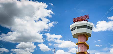 Radar communication tower and nice sky