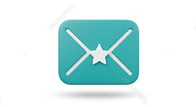 Teal Envelope with Star Icon